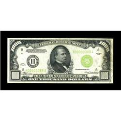 Fr. 2211-H $1000 1934 Light Green Seal Federal