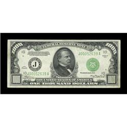 Fr. 2211-J $1000 1934 Federal Reserve Note.