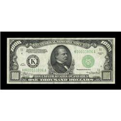 Fr. 2211-K $1000 1934 Federal Reserve Note. Very