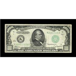 Fr. 2211-K $1000 1934 Federal Reserve Note.