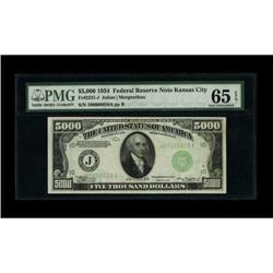 Fr. 2221-J $5000 1934 Federal Reserve Note. PMG