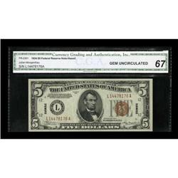 Fr. 2301 $5 1934 Hawaii Federal Reserve Note.