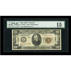 Fr. 2305* $20 1934A Hawaii Federal Reserve Note.