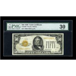 Fr. 2404 $50 1928 Gold Certificate. PMG Very