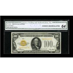Fr. 2405 $100 1928 Gold Certificate. CGA Choice
