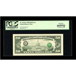 Fr. 2124-G $50 1990 Federal Reserve Note. PCGS