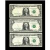 Fr. 1907-B $1 1969D Federal Reserve Notes. Three