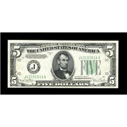 Fr. 1960-J $5/10 1934D Federal Reserve Note. Gem