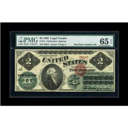 Fr. 41 $2 1862 Legal Tender PMG Gem Uncirculated