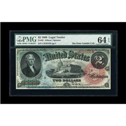 Fr. 42 $2 1869 Legal Tender PMG Choice