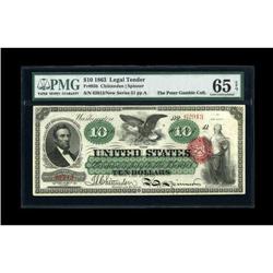 Fr. 95b $10 1863 Legal Tender PMG Gem