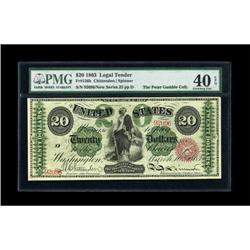 Fr. 126b $20 1863 Legal Tender PMG Extremely