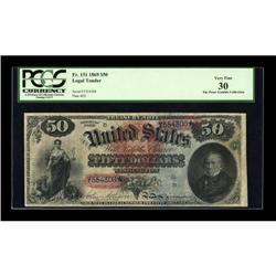 Fr. 151 $50 1869 Legal Tender PCGS Very Fine 30.