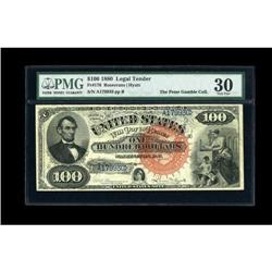 Fr. 176 $100 1880 Legal Tender PMG Very Fine 30.