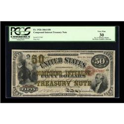 Fr. 192b $50 1864 Compound Interest Treasury