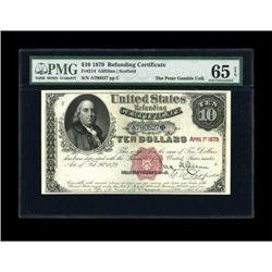 Fr. 214 $10 1879 Refunding Certificate PMG Gem
