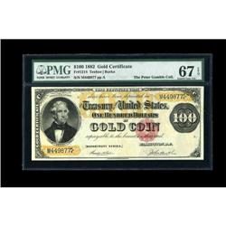 Fr. 1214 $100 1882 Gold Certificate PMG Superb