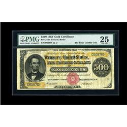 Fr. 1216b $500 1882 Gold Certificate PMG Very