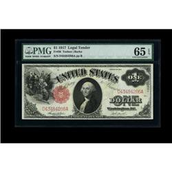 Fr. 36 $1 1917 Legal Tender PMG Gem Uncirculated