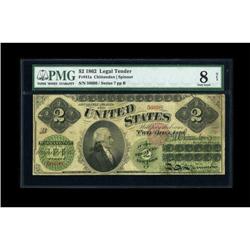 Fr. 41a $2 1862 Legal Tender PMG Very Good 8