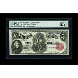 Fr. 81 $5 1880 Legal Tender PMG Gem Uncirculated