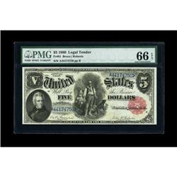 Fr. 81 $5 1880 Legal Tender PMG Gem Uncirculated