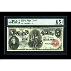 Fr. 81 $5 1880 Legal Tender PMG Gem Uncirculated