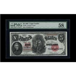 Fr. 83 $5 1907 Legal Tender PMG Choice About Unc