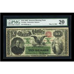 Fr. 196a $10 1863 Interest Bearing Note PMG Very
