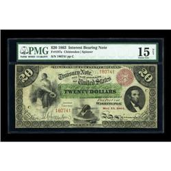Fr. 197 $20 1863 Interest Bearing Note PMG