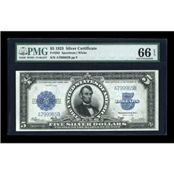 Fr. 282 $5 1923 Silver Certificate PMG Gem