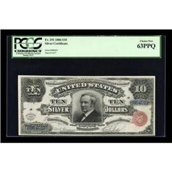 Fr. 291 $10 1886 Silver Certificate PCGS Choice