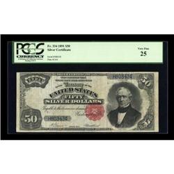 Fr. 334 $50 1891 Silver Certificate PCGS Very