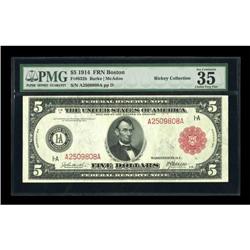 Fr. 832b $5 1914 Red Seal Federal Reserve Note