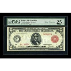 Fr. 837a $5 1914 Red Seal Federal Reserve Note