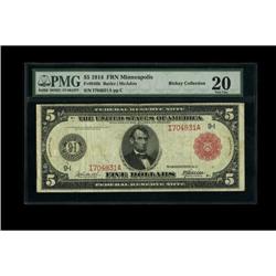 Fr. 840b $5 1914 Red Seal Federal Reserve Note