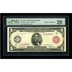 Fr. 840b $5 1914 Red Seal Federal Reserve Note