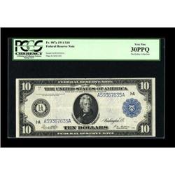 Fr. 907a $10 1914 Federal Reserve Note PCGS Very
