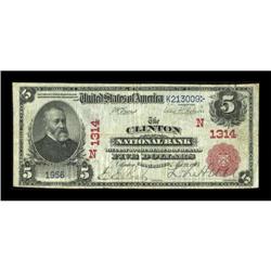Clinton, CT - $5 1902 Red Seal Fr. 587 The