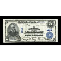 Middletown, CT - $5 1902 Plain Back Fr. 598 The