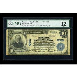 Jacksonville, FL - $10 1902 Plain Back Fr. 626