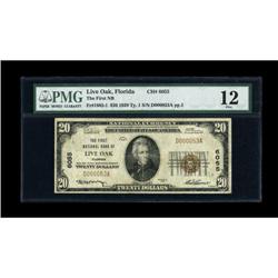 Live Oak, FL - $20 1929 Ty. 1 The First NB Ch. #