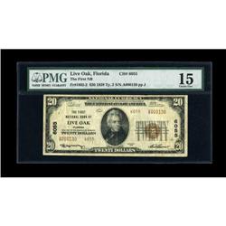 Live Oak, FL - $20 1929 Ty. 2 The First NB Ch. #
