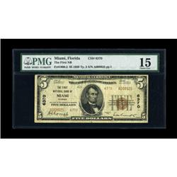 Miami, FL - $5 1929 Ty. 2 The First NB Ch. #