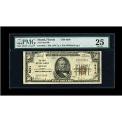 Miami, FL - $50 1929 Ty. 1 The First NB Ch. #