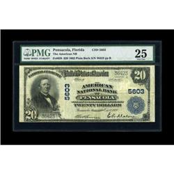 Pensacola, FL - $20 1902 Plain Back Fr. 659 The