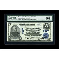 Pensacola, FL - $5 1902 Plain Back Fr. 602 The