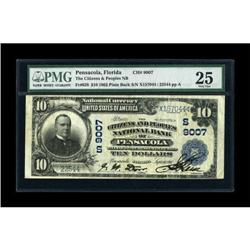 Pensacola, FL - $10 1902 Plain Back Fr. 628 The