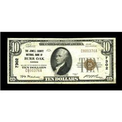 Burr Oak, KS - $10 1929 Ty. 1 The Jewell County