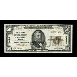 Emporia, KS - $50 1929 Ty. 1 The Citizens NB Ch.
